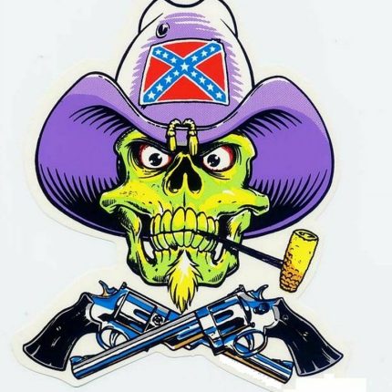 rebel skull purple hat sticker