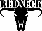 redneck cow skull diecut decal 2