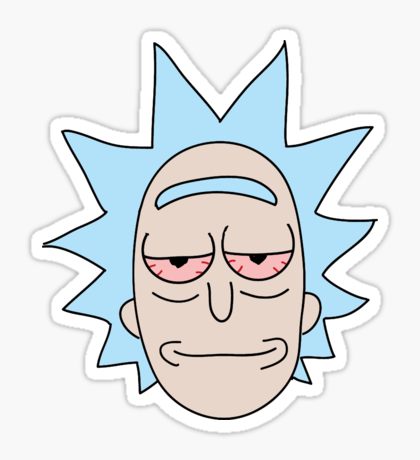 Rick and Morty STONED Rick Head Sticker