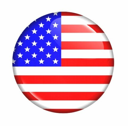 Round 3D Flag Button Sticker