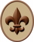 Scout  badge 3D Brown Oval Sticker