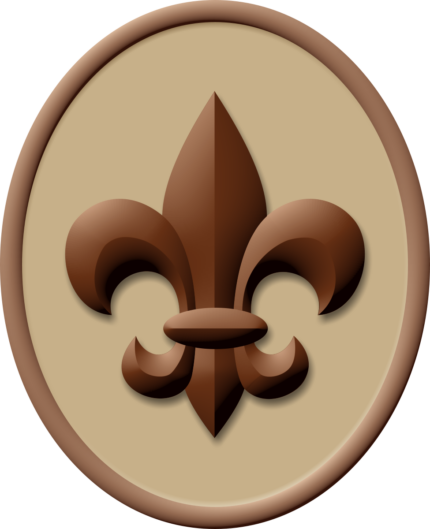 Scout  badge 3D Brown Oval Sticker