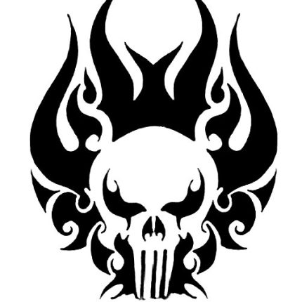 skull tattoo die cut decal