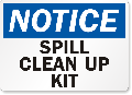 Spill Clean Up Kit Notice Sign