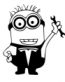 tesla-minion repair man die cut decal