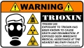 TRIOXIN WARNING sticker set