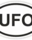 UFO OVAL STICKER