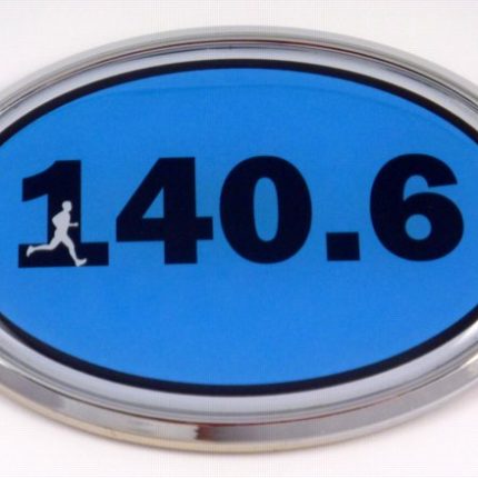 140.6 Blue Running Oval 3D Chrome Emblem