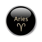 6 Small Round Zodiac Stickers Aries