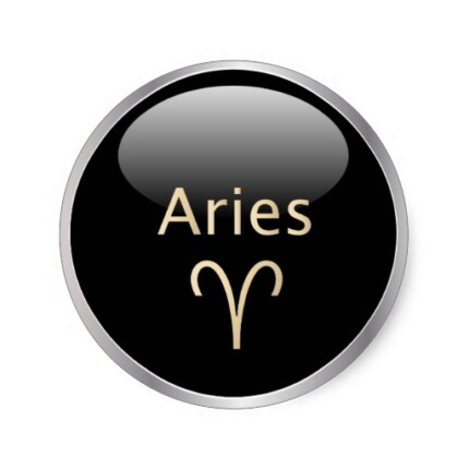 6 Small Round Zodiac Stickers Aries