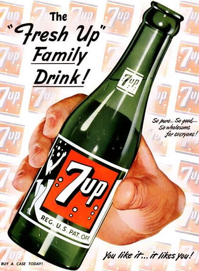 7up Old School Poster Rectangular Decal