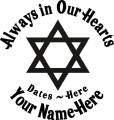 Always in Our Hearts Star of David Sticker
