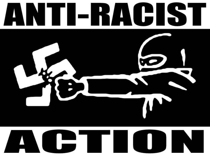 anti-racist action punch sticker