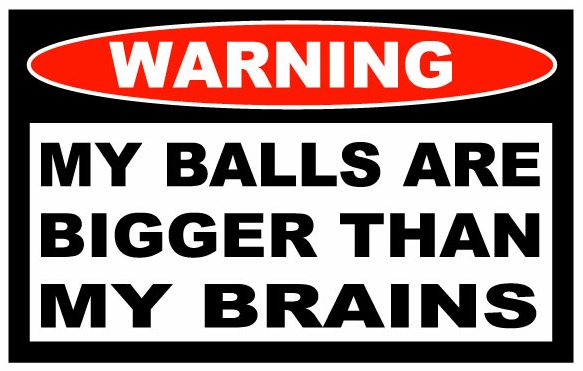 Big Balls Brains Funny Warning Sticker pack