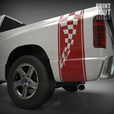 Checkered Flag Truck-Bed-Stripe combo kit