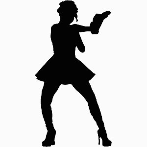 CHICK WITH GUN DECAL