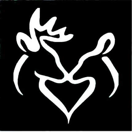 Deer HEART Decal Car Window Sticker