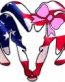 Dodge Ram Head with Bow Decal - USA FLAG