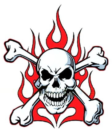 Flaming Skull Decal Sticker 4