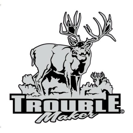 GRAY BLACK WHITE Trouble Maker Mule Deer Decal