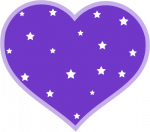 Heart Color Decal Purple with Stars Decal
