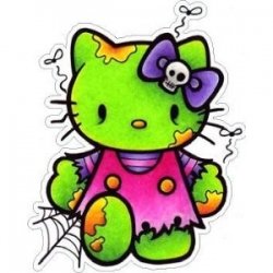 Kitty Kat Zombie Color Decal Car Sticker