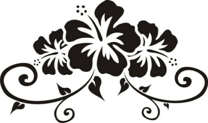 hibiscus floral design decal sticker wall art graphic flower hawai hawaiian sticker