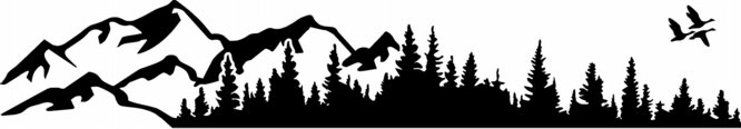 hunting mountain scene diecut decal RIGHT