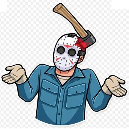 JASON FUNNY AXE HALOWEEN STICKER