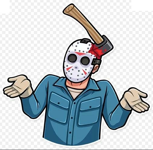 JASON FUNNY AXE HALOWEEN STICKER