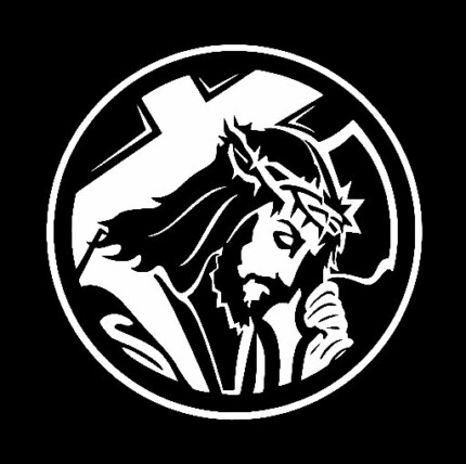 Jesus and Cross Round Christian Decal Stickers
