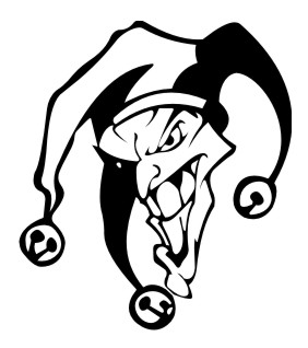 joker skull B&W sticker