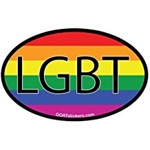 LGBT OVAL RAINBOW STICKER