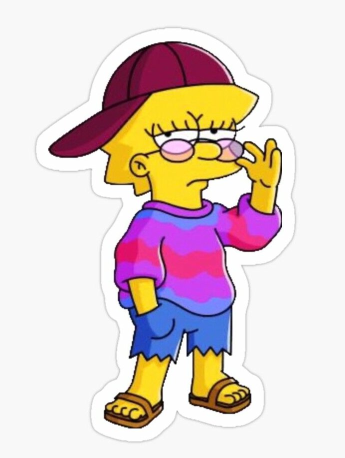 lisa simpson coolness funny car sticker