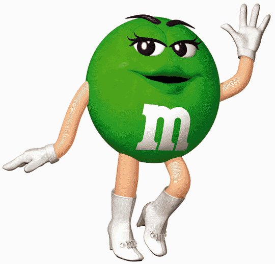 m&m sexy green lady sticker 2