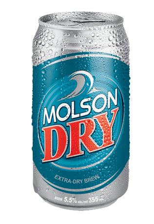 Molson Dry Can Shaped Sticker
