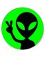 Peaceful Alien Round Stickers