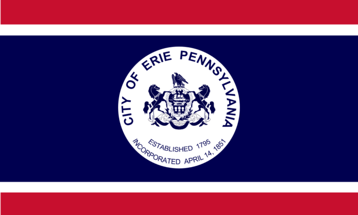 Pennsylvania Erie City Flag Decal