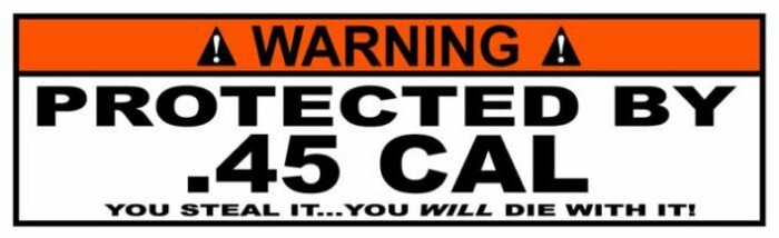 Protected By Funny Warning Sticker 06