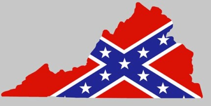 Rebel Flag Virginia shaped sticker
