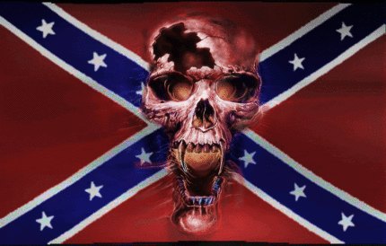 rebel skull battle flag sticker