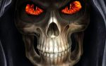 Skull Grim Reaper Glowing Eyes Sticker