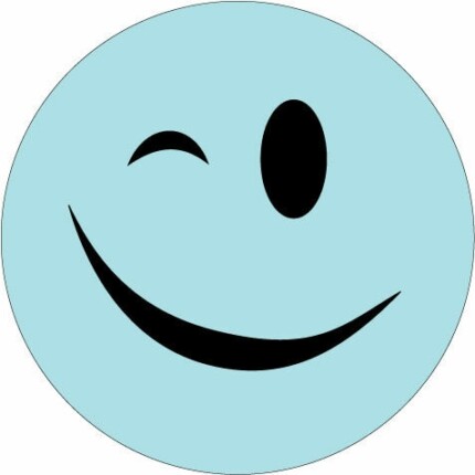 smile wink blue sticker