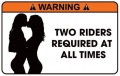 Two Riders Funny Warning Decal Sticker Set