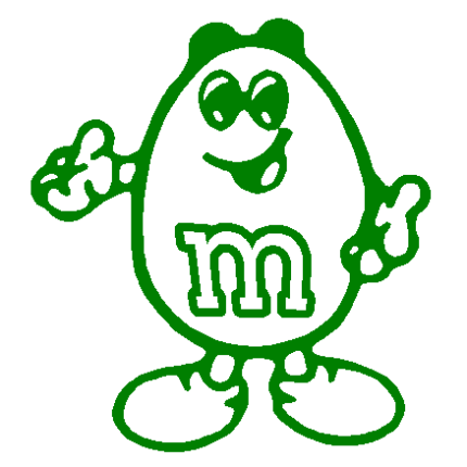 M&M Peanut diecut car sticler