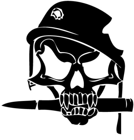 Army Skull With Helmet Sticker