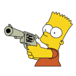 bart-simpson-WITH A HAND GUN STICKER