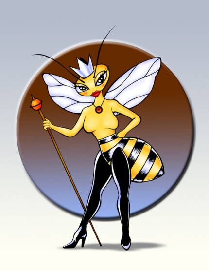bee queen bee rectangular sticker