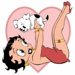 BETTY BOOP HEART DOG PLAY STICKER