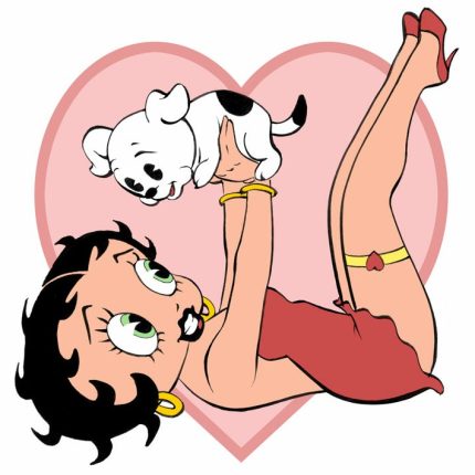 BETTY BOOP HEART DOG PLAY STICKER